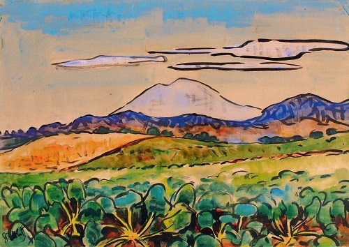 Rottluff_Kreisau_Blick zum Zobten_1942