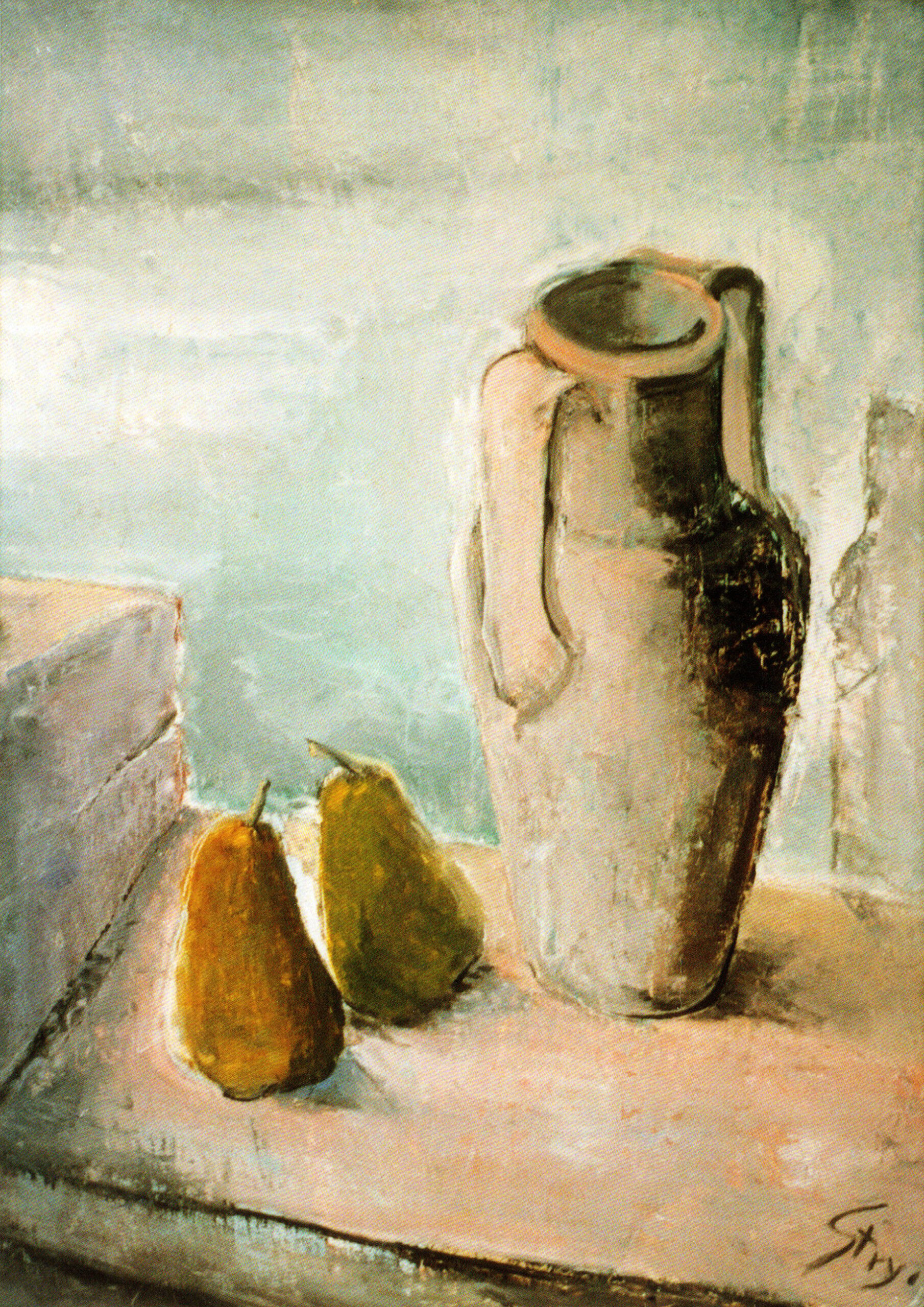 10_Stilleben mit Krug und zwei Birnen